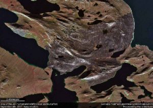 تصویر ماهواره ای Sentinel-2A از گرینلند، بعد از آتش سوزی