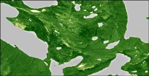 تصویر ماهواره ای Sentinel-2A از گرینلند(NDVI)، قبل از آتش سوزی