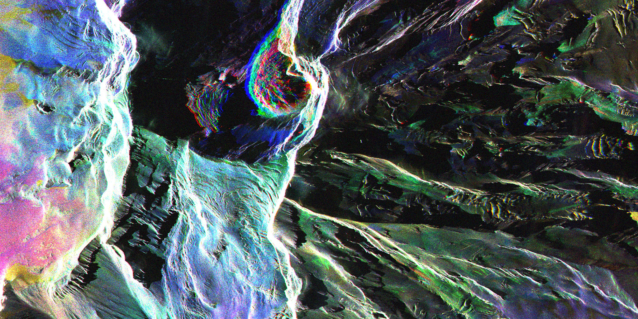 تصویر راداری کوه آتشفشانی ردابت، آلاسکا