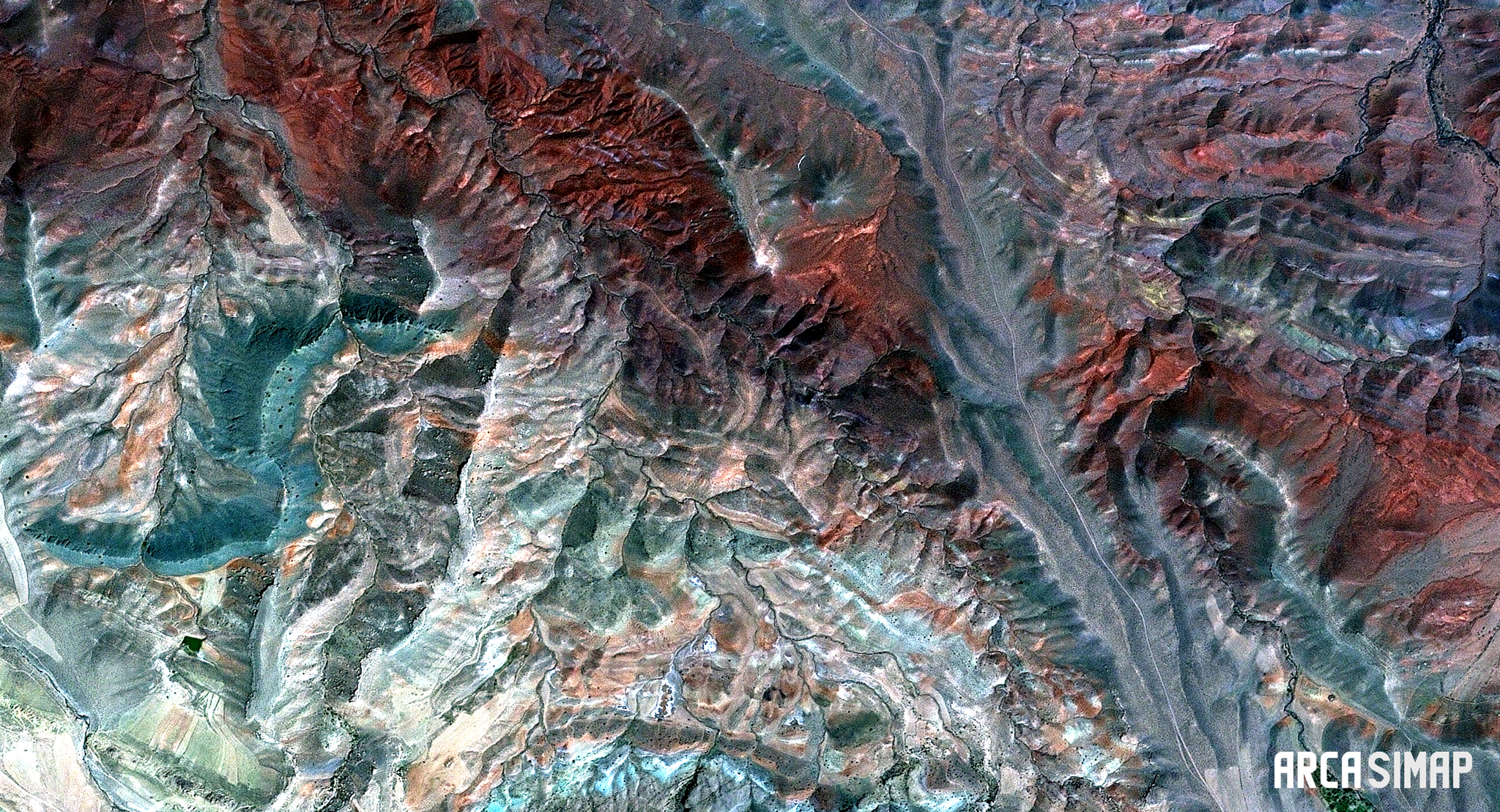 استفاده از تصاویر ماهواره ای در مطالعات سنگ شناسی، کرمان (اسپات 6)