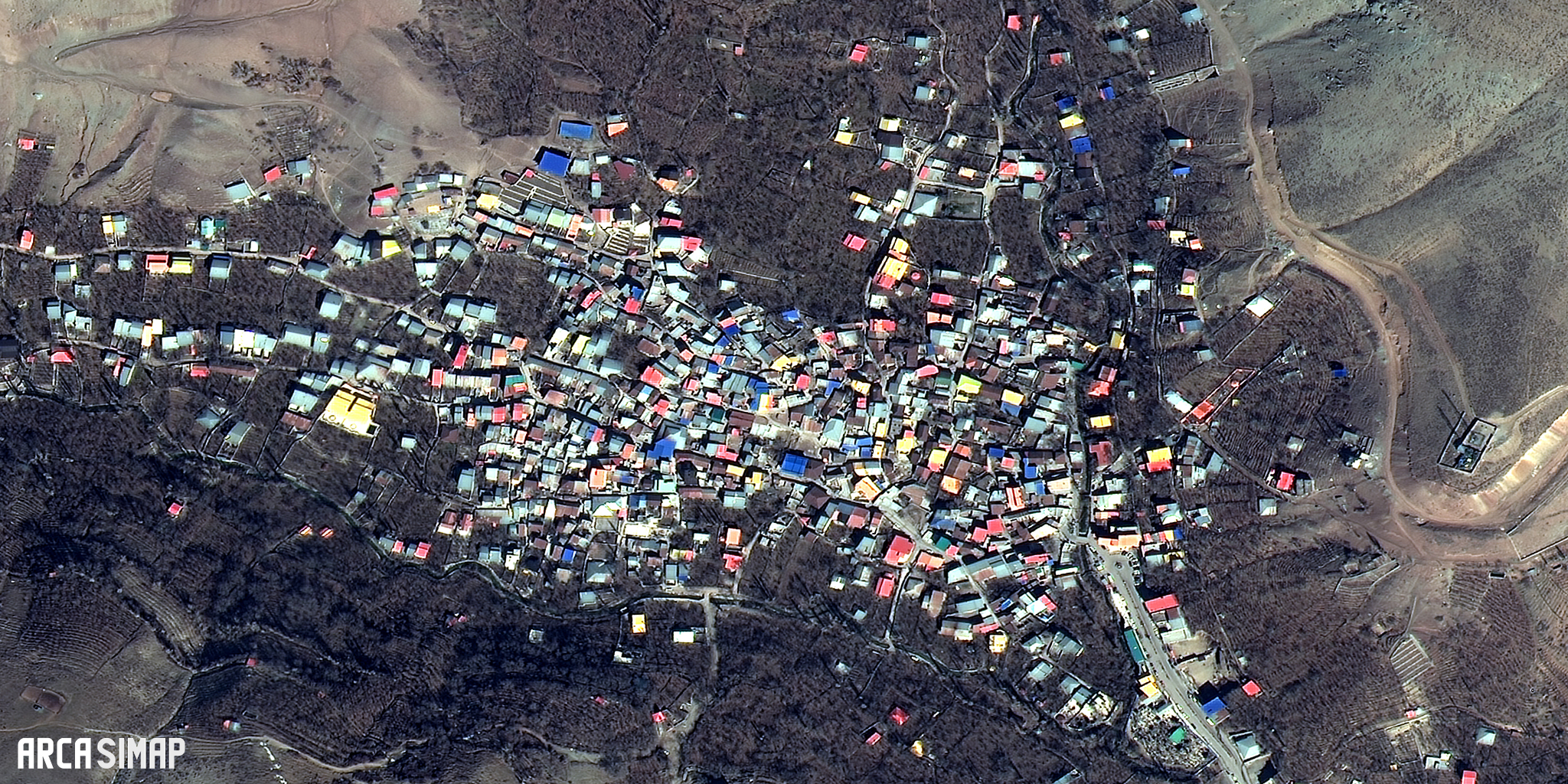 تصویر ماهواره ای روستای آهار، تهران - 1400
