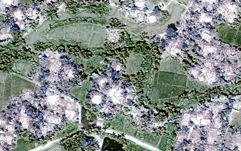 روستای Myar Zin پس از حمله به مسلمانان میانمار